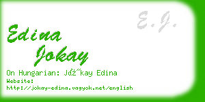 edina jokay business card